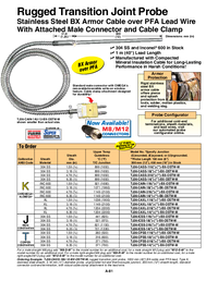 Thumbnail of document Data Sheet - TJ36 Thermocouple Probes w/BX Armor Cable & Strand Connector